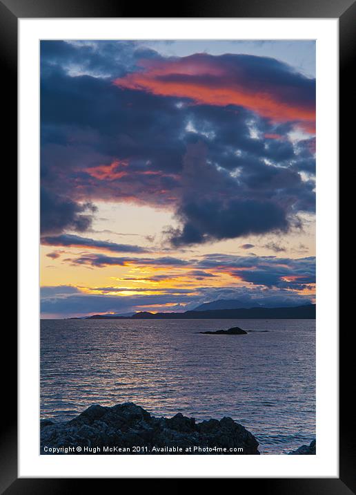 Sunset, Storm clouds, Point of Sleat, Skye, Scotla Framed Mounted Print by Hugh McKean