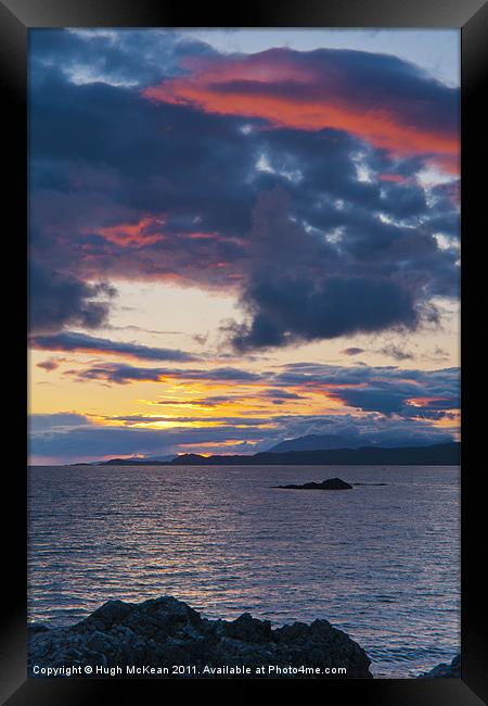 Sunset, Storm clouds, Point of Sleat, Skye, Scotla Framed Print by Hugh McKean