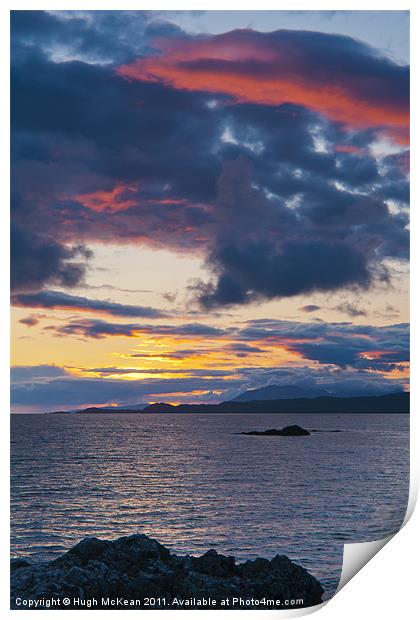 Sunset, Storm clouds, Point of Sleat, Skye, Scotla Print by Hugh McKean