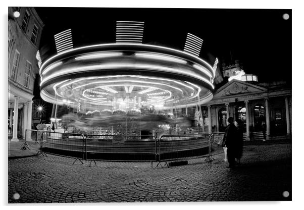 Street merry-go-round Acrylic by Tony Bates