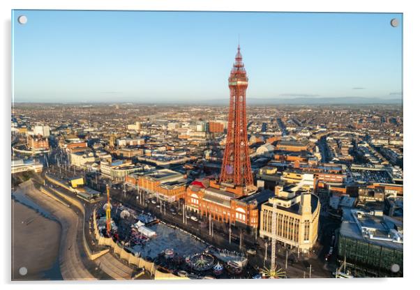 Blackpool Tower Acrylic by Apollo Aerial Photography
