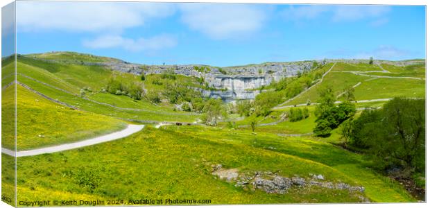 Malham Cove in the Yorkshire Dales Canvas Print by Keith Douglas