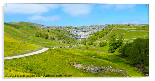 Malham Cove in the Yorkshire Dales Acrylic by Keith Douglas