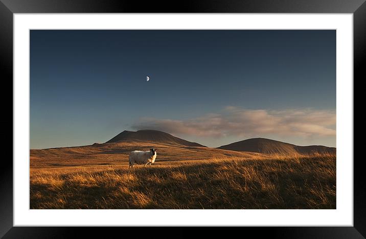 Beacons moonrise Framed Mounted Print by Creative Photography Wales