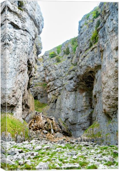 Gordale Scar and the path to Malham Tarn Canvas Print by Keith Douglas