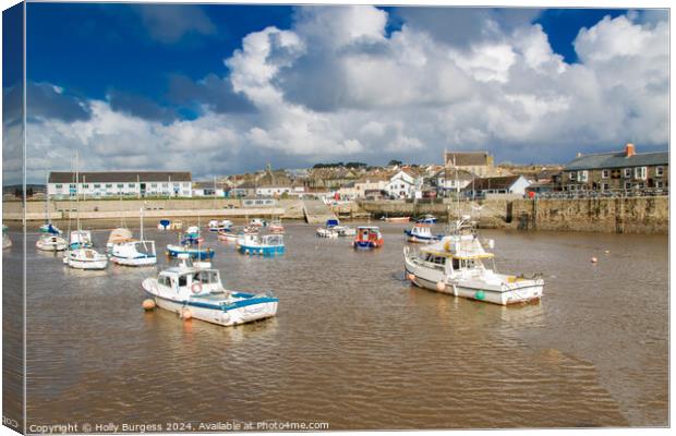 West Bay, originally known as Bridport Harbour, is a small harbour settlement and resort on the English Channel coast in Dorset, England,  Canvas Print by Holly Burgess