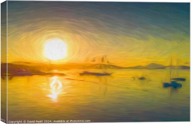Aegean Sea Bodrum Dawn Art Canvas Print by David Pyatt