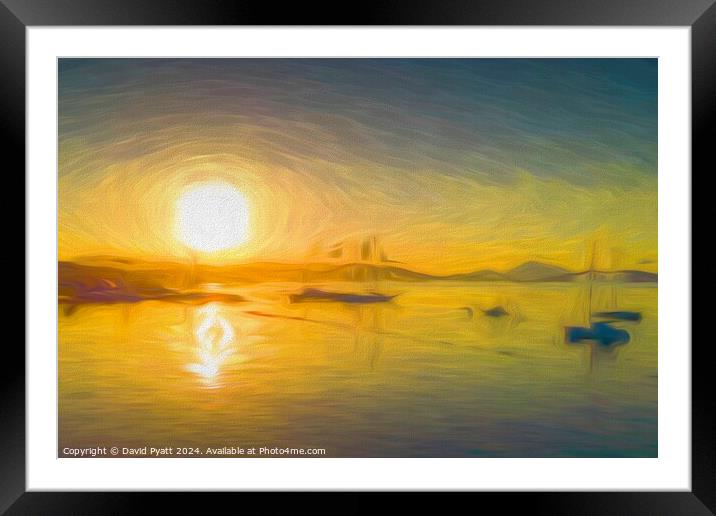 Aegean Sea Bodrum Dawn Art Framed Mounted Print by David Pyatt