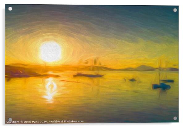 Aegean Sea Bodrum Dawn Art Acrylic by David Pyatt