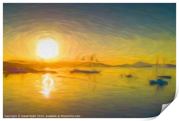 Aegean Sea Bodrum Dawn Art Print by David Pyatt