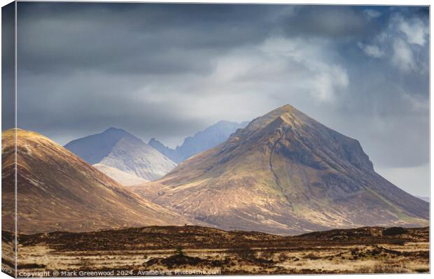 The Mystical Peaks of Skye Canvas Print by Mark Greenwood