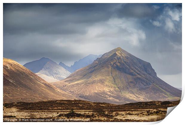The Mystical Peaks of Skye Print by Mark Greenwood