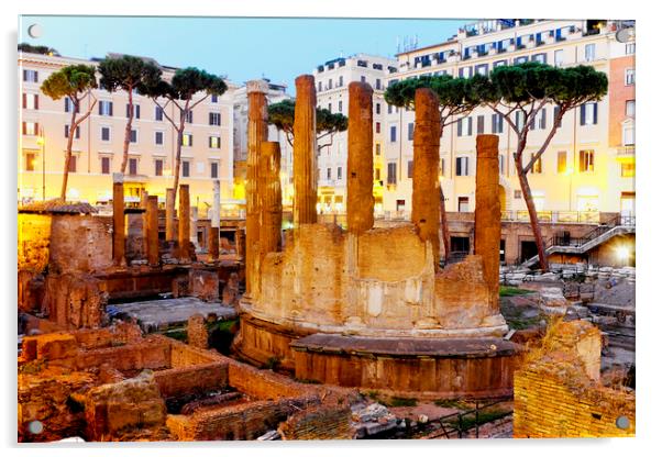 Roman temples Acrylic by Fabrizio Troiani