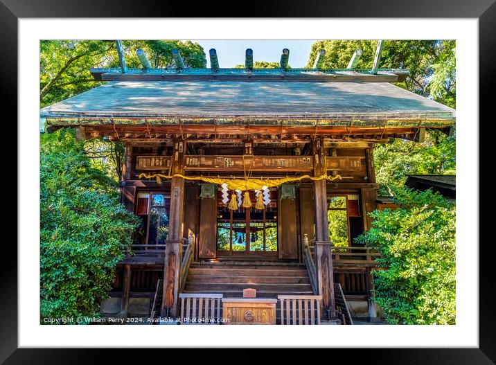 Main Hall Hotoku Ninomiya Shinto Shrine Odawara Japan Framed Mounted Print by William Perry