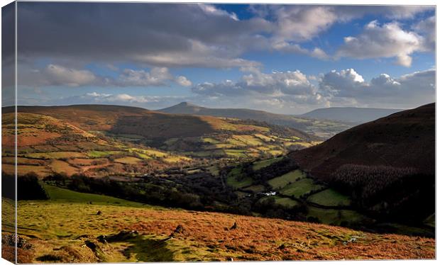 Sugar Loaf and the Black Mountains Canvas Print by Creative Photography Wales
