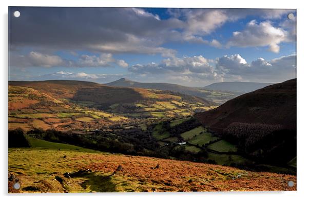 Sugar Loaf and the Black Mountains Acrylic by Creative Photography Wales
