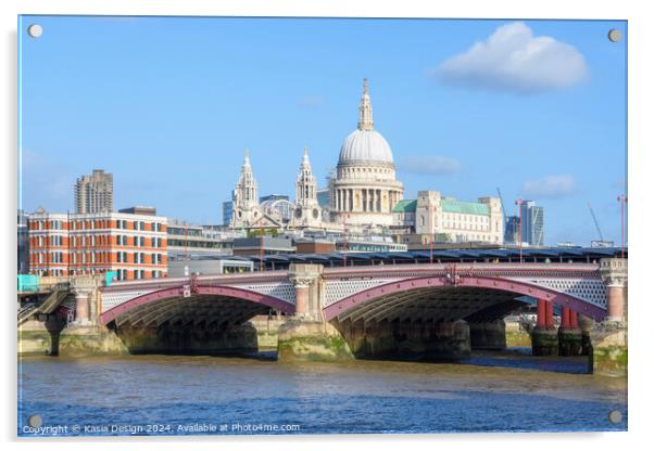 Blackfriars Bridge and St Pauls Cathedral Acrylic by Kasia Design