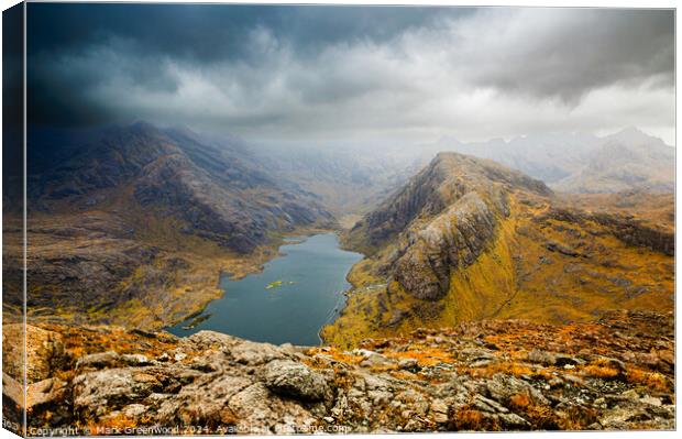The Cuillin from Sgurr na Stri Canvas Print by Mark Greenwood