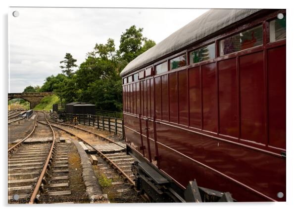 Traditional railway carriage on the North York Moors Railway Acrylic by Chris Yaxley