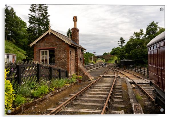 Signal house on the North York Moors Railway Acrylic by Chris Yaxley