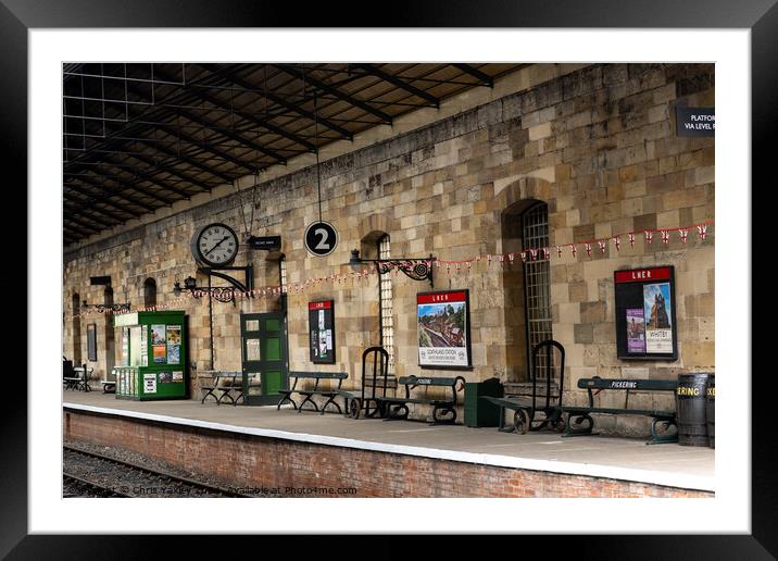 Pickering train station, North Yorkshire Framed Mounted Print by Chris Yaxley