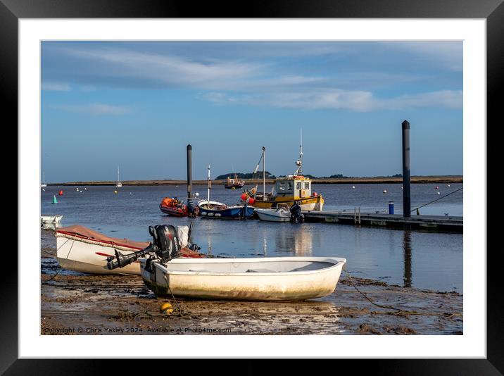 Low tide in Wells-next-the-sea  Framed Mounted Print by Chris Yaxley