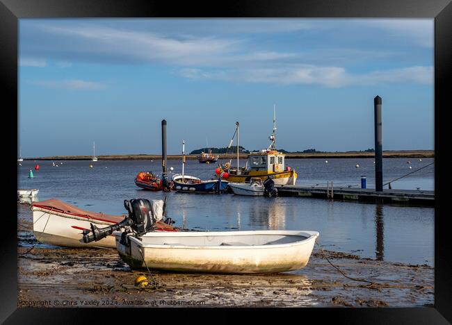 Low tide in Wells-next-the-sea  Framed Print by Chris Yaxley