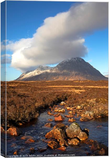 Buachaille Etive Mor and Coupal River, Lochaber, S Canvas Print by Arch White
