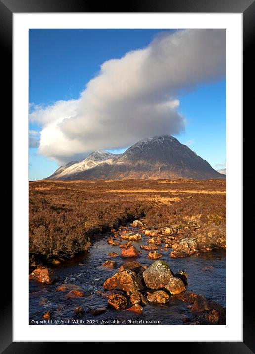Buachaille Etive Mor and Coupal River, Lochaber, S Framed Mounted Print by Arch White