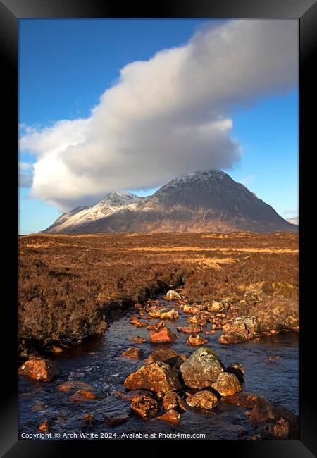 Buachaille Etive Mor and Coupal River, Lochaber, S Framed Print by Arch White