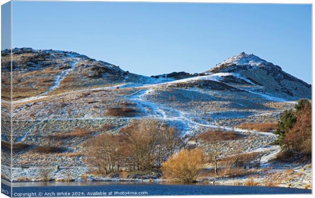 UK weather: Snow cover in Holyrood Park, Edinburgh Canvas Print by Arch White