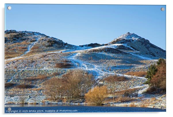 UK weather: Snow cover in Holyrood Park, Edinburgh Acrylic by Arch White