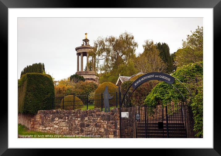 Robert Burns Monument and Gardens, Alloway, Ayrshi Framed Mounted Print by Arch White