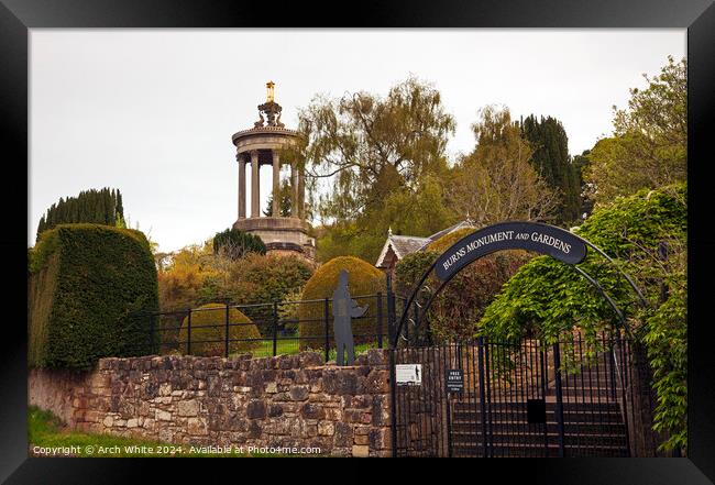 Robert Burns Monument and Gardens, Alloway, Ayrshi Framed Print by Arch White