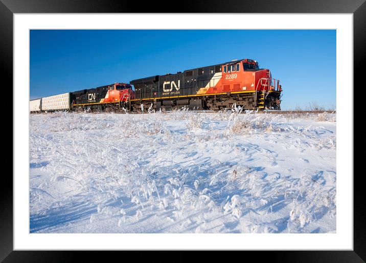 train in winter Framed Mounted Print by Dave Reede