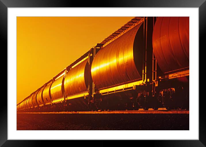 rail hopper cars Framed Mounted Print by Dave Reede