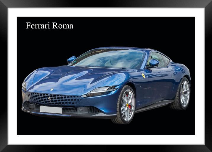Ferrari Roma Italian sports car Framed Mounted Print by Kevin Hellon