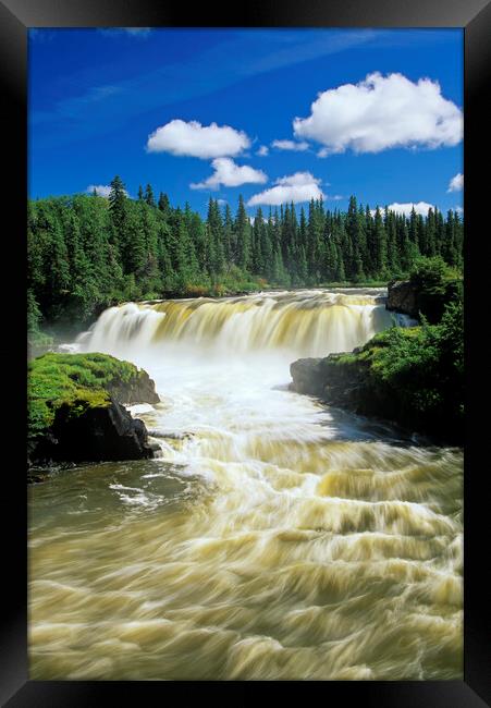 Pisew Falls along the Grass River Framed Print by Dave Reede