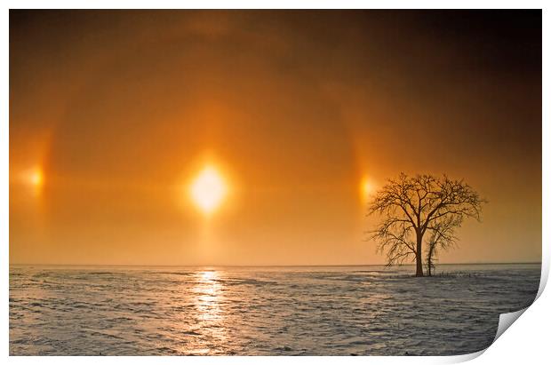 sundog in afternoon sky Print by Dave Reede