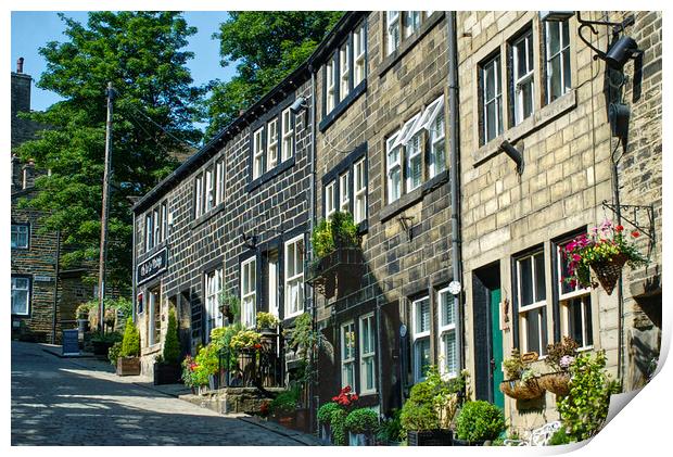 Haworth Main Street Cottages Print by Alison Chambers