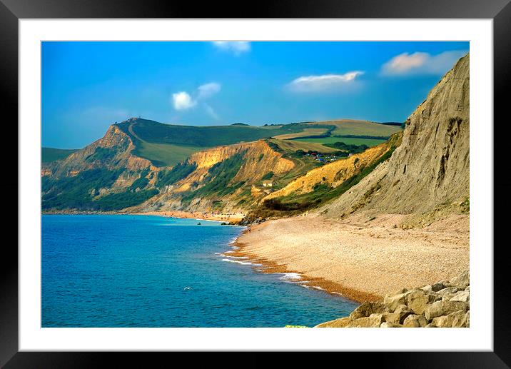 Golden Cap Dorset Framed Mounted Print by Alison Chambers