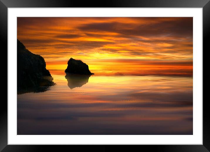 Holywell Bay Cornwall Framed Mounted Print by Alison Chambers