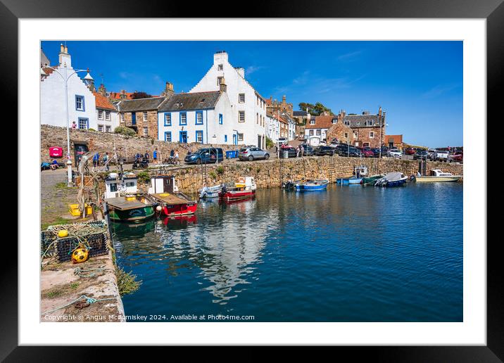 High tide at Crail harbour East Neuk of Fife Framed Mounted Print by Angus McComiskey