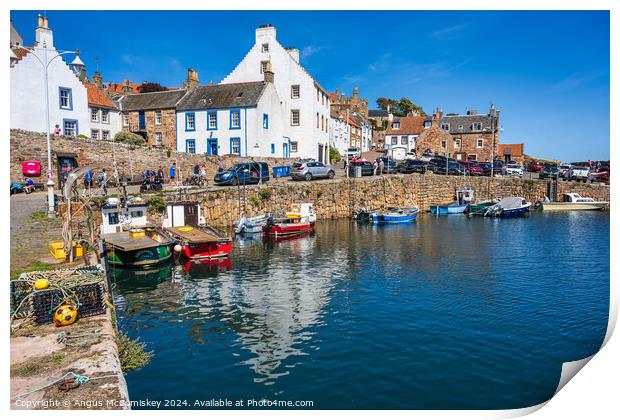 High tide at Crail harbour East Neuk of Fife Print by Angus McComiskey
