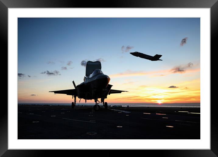 F-35Bs Launch Framed Mounted Print by J Biggadike