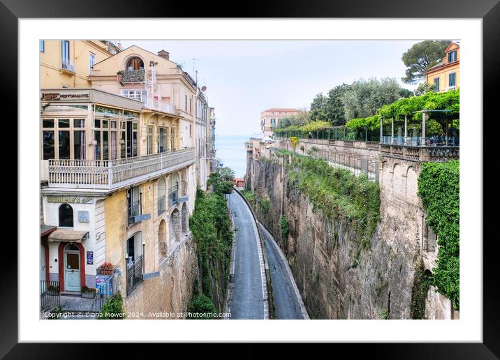 Via Luigi De Maio Street Sorrento   Framed Mounted Print by Diana Mower