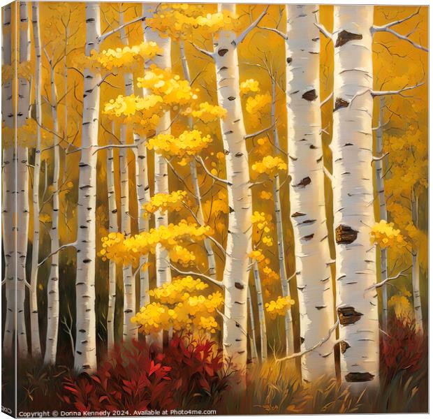 Autumn Aspen Grove Canvas Print by Donna Kennedy