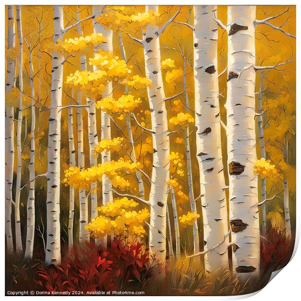 Autumn Aspen Grove Print by Donna Kennedy