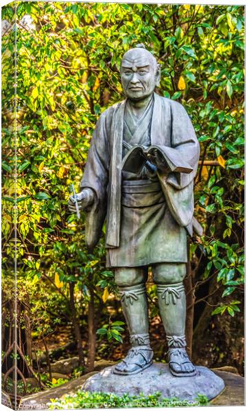 Ninomiya Sontoku Statue Shinto Shrine Odawara Japan Canvas Print by William Perry