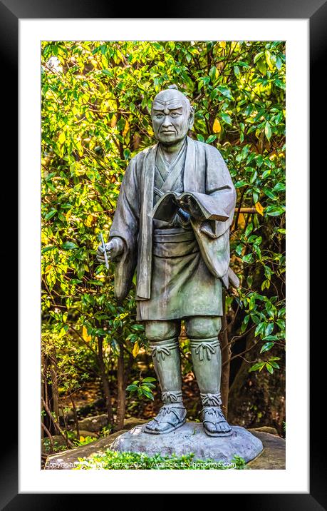 Ninomiya Sontoku Statue Shinto Shrine Odawara Japan Framed Mounted Print by William Perry